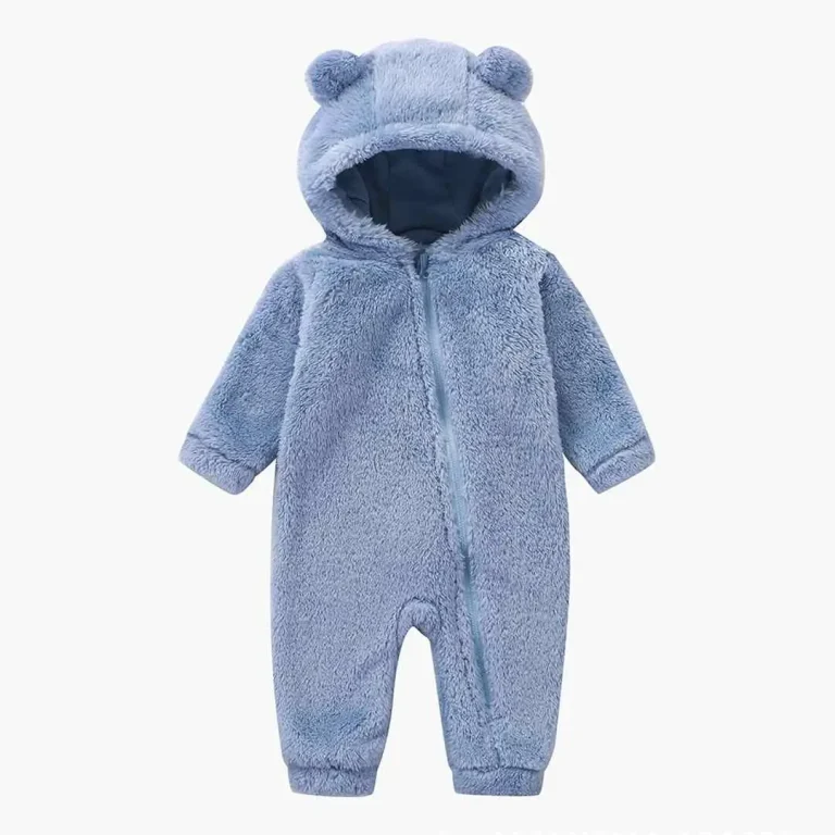 Плюшевый комбинезон Baby series однотонный с ушками Голубой