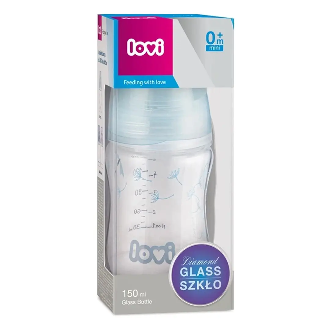 Стеклянная бутылочка LOVI DIAMOND GLAS 150 мл Botanic
