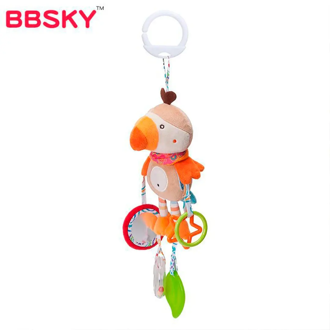 Мягкая погремушка подвеска BB Sky Попугай