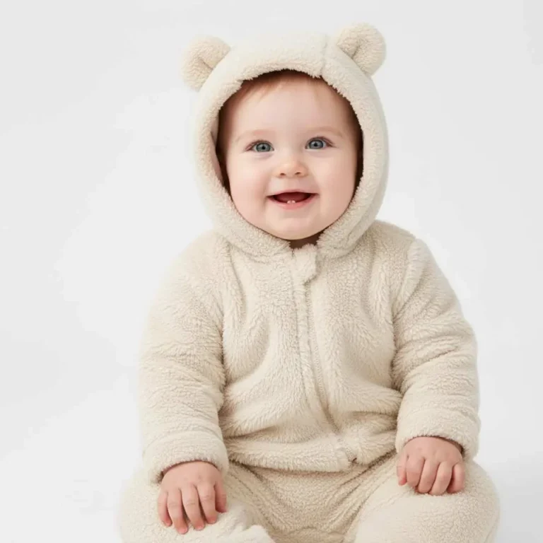 Плюшевый комбинезон Baby series однотонный с ушками Молочный