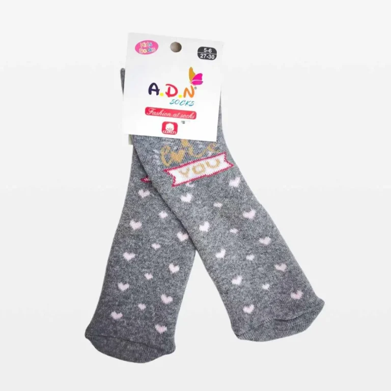 Носки A.D.N Socks В розовое сердечко Серый