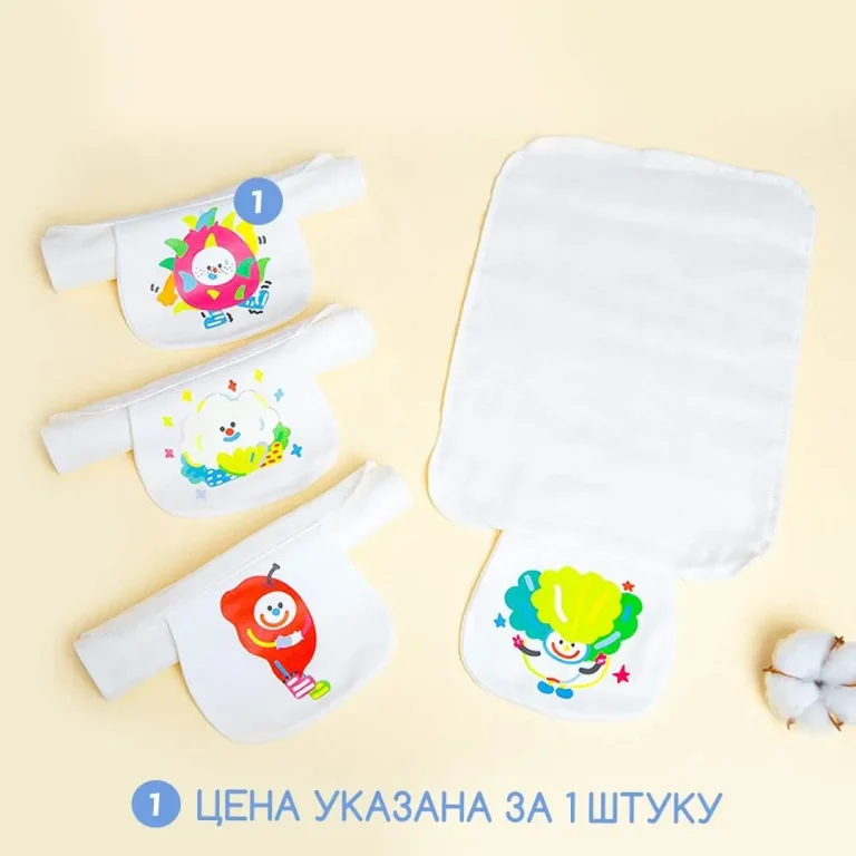Муслиновые полотенце для спины ребенка от пота 30*23 см Ананас