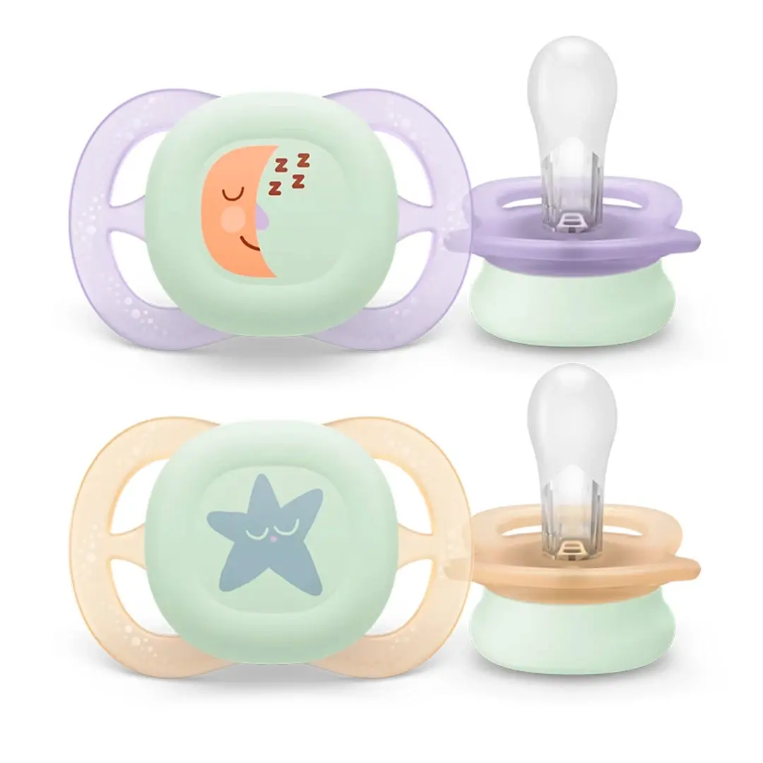 Пустышка Philips Avent Ultrastart Nighttime луна звезда 0-2 мес 2 шт