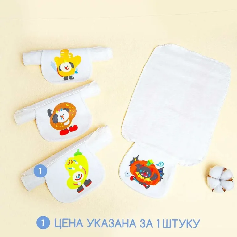 Муслиновые полотенце для спины ребенка от пота 30*23 см Перчик