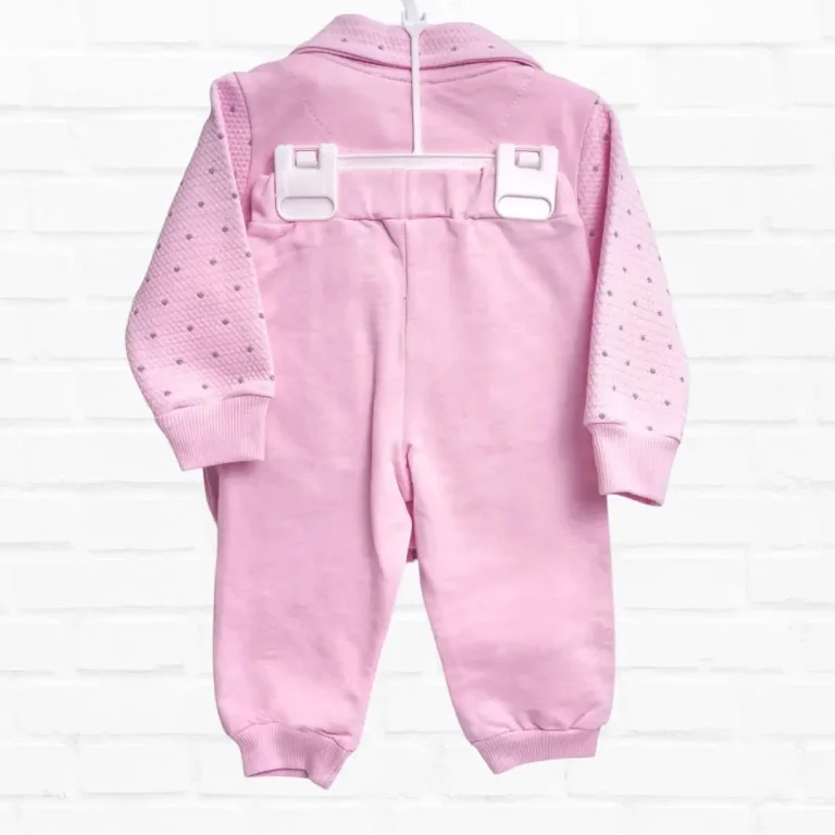 Комплект 3ка Baby fou свитшот + штаны + толстовка на молнии бантики Розовый