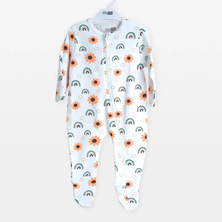 Слип на молнии Hello Baby Подсолнухи Белый