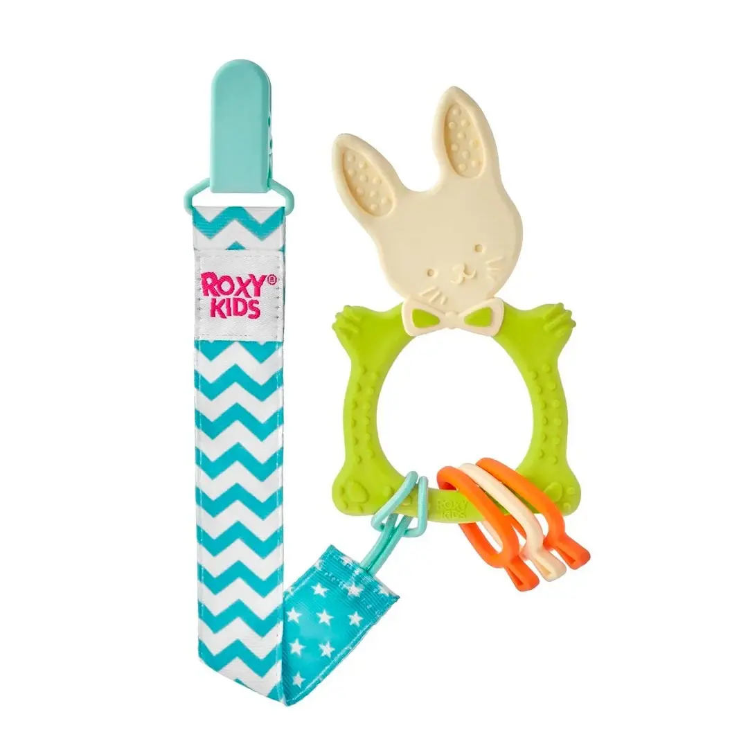 Прорезыватель ROXY-KIDS Bunny teether на держателе 3+ мес