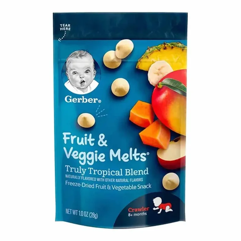 Йогуртовые шарики мелтс Gerber Fruit Veggie Melts Truly Tropical Blend манго ананас 8+ мес 28 гр