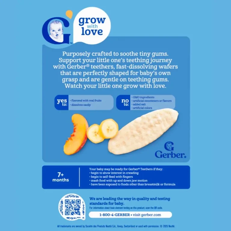 Вафли Gerber Teethers для мягкого прорезывания банан персик 7+ мес 48 гр