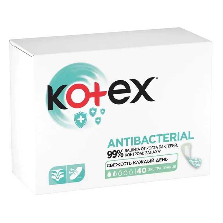 Ежедневные прокладки Kotex Antibacterial Экстра тоние 40 шт